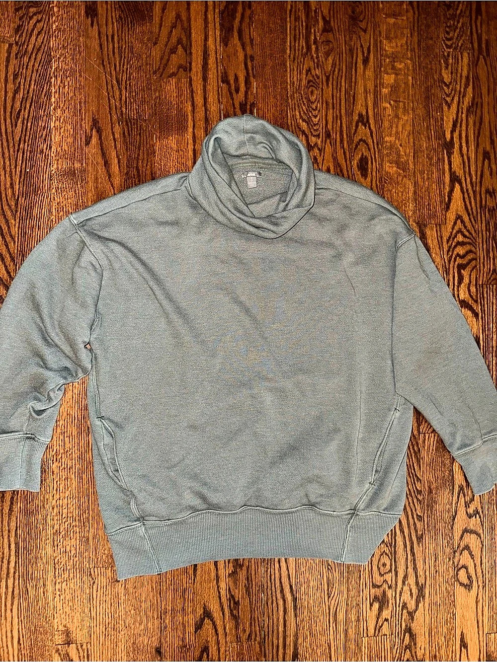aerie Turtleneck Oversized Sweatshirt With Pockets Gray Small